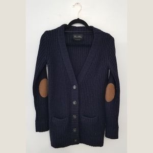 Zara Cardigan Knit Sweater - Brown Elbow Pads